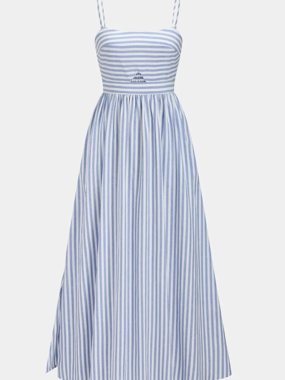 COMMENSE!! Striped Cutout Cotton Blend Cami Maxi Dress !!pockets - Picture 2 of 9